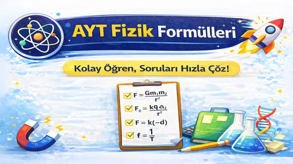 AYT fizik formülleri özet listesi kapak görseli