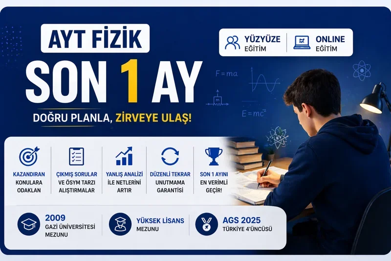 AYT fizik son 1 ay çalışma planı kapak görseli