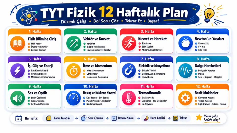 TYT fizik çalışma planı kapak görseli